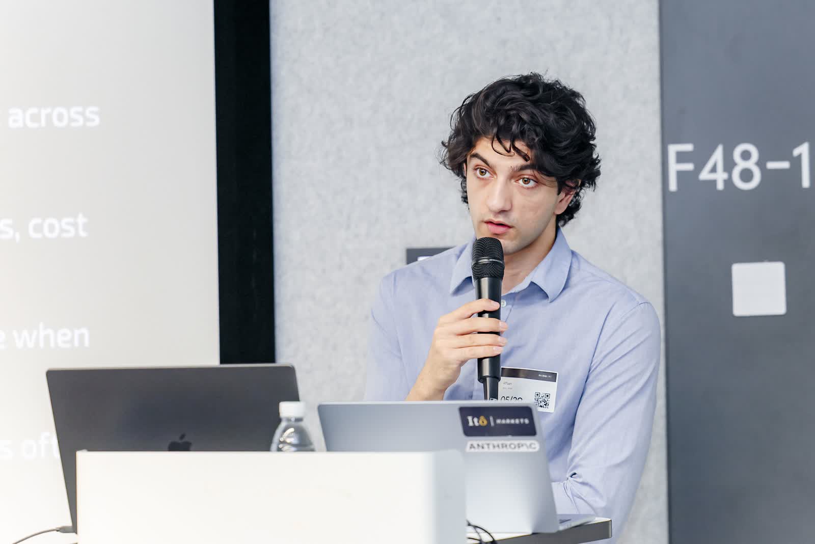 Affaan speaking into a microphone during the ByteDance technical session